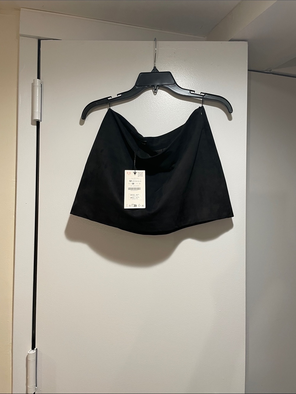 Zara Black suede Mini Skirt